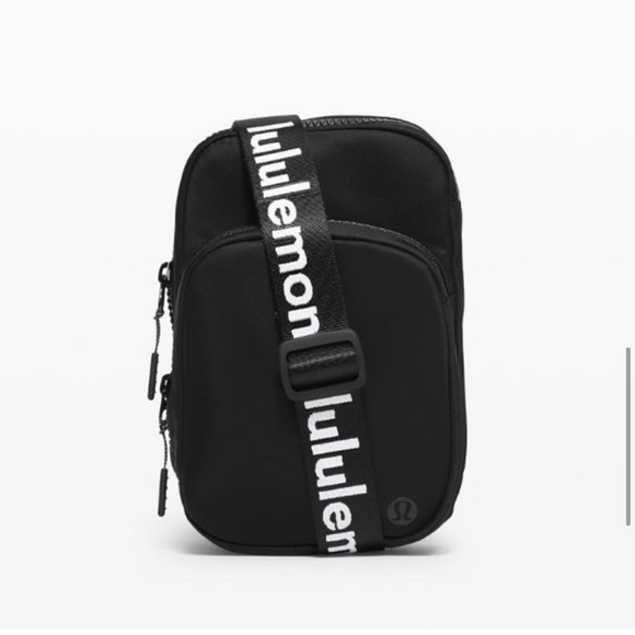 lululemon athletica Handbags - Lululemon The Rest is Written Crossbody Bag Black White Logo (RARE)